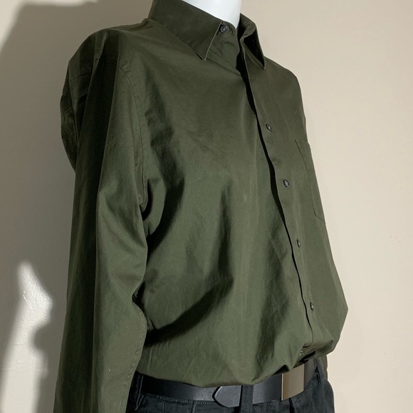 DKNY GREEN LONG SLEEVE SHIRT SZ LARGE - Picture 2 of 3